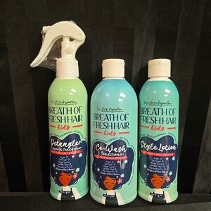 3 Piece Mixed Kids Breath Of Fresh Hair Style Lotion Detangler & Conditioner Lot
